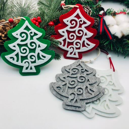 Felt Hangers shaped as christmas trees