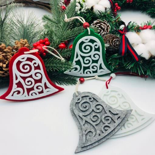 Felt Hangers shaped as christmas bells